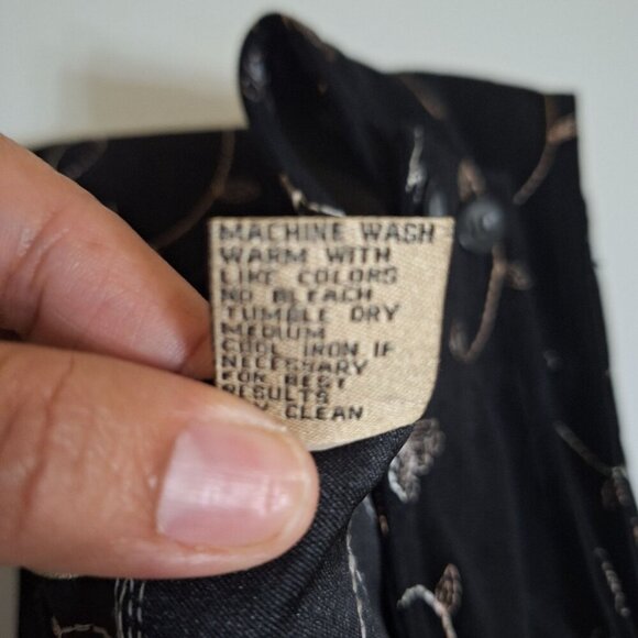 Vintage Jenna Lane Black‎ Embroidered Sleeveless Apron 3X Retro Boho Cabincore - Picture 9 of 10